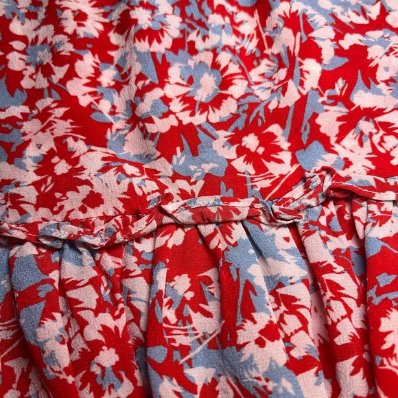 Paloma Blue 100% silk ruffle floral mini skirt, size small - Picture 4 of 5